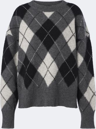 Nili Lotan Pullover Donnika in cashmere e seta a rombi