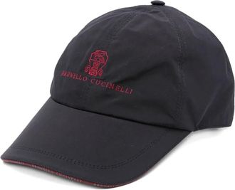 Brunello Cucinelli Cappello da baseball con logo - Blu