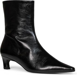 Alohas Womens Ankle Boots Ambar Rift Black Leather Sustainable