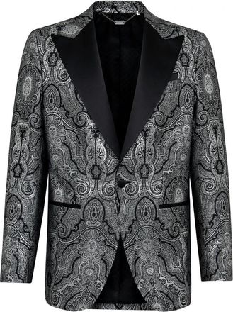 Billionaire Boys Club Blazer Super Slim Fit Paisley - Heren - Blazers - Grijs - L - Polyester - Jassen