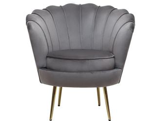 Habitat et Jardin Habitat Et Jardin - Poltrona floria In Velluto - 75 X 68 X 77,5 Cm - Grigio