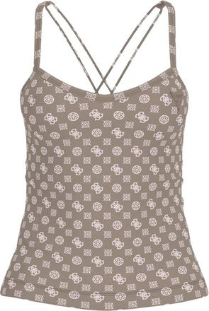 Guess Tops, Dames, Grijs, XS, Polyester, Peony 4G Logo Dove Grey Top