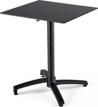 Oviala Mesa de jardín cuadrada (60x60 cm) inclinable negro