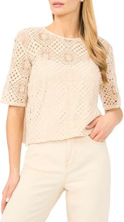 Ted Baker Waverly Openwork Top in Natural at Nordstrom, Size X-Large