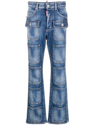 Dsquared2 multi-pocket high-waisted jeans - women - Cotton/Spandex/Elastane - 36 - Blue