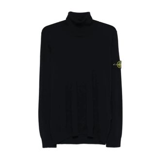 Stone Island Compass-badge Turtleneck Sweater - Heren - Coltruien - Blauw - L - Wol - Truien & Vesten