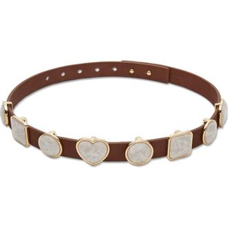 Lele Sadoughi Pearl Station Belt in Walnut 200 at Nordstrom