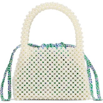 L.k. Bennett Mini Faux Pearl Tote in Mul-Green/blue at Nordstrom Rack