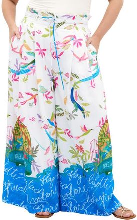 City Chic Free Spirit Paperbag Waist Wide Leg Pants at Nordstrom, Size Xxxs