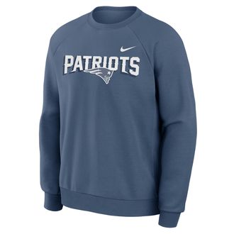 Nike New England Patriots Rivalries Collection Primary Nike Mens Dri-FIT NFL Pullover Crew in Blue | 03EK4NR8K-3EU