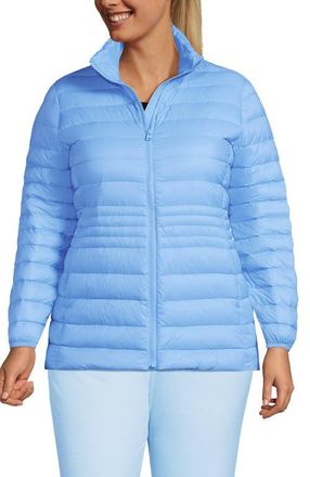 Lands End Wanderweight Ultralight Packable Down Jacket in Opal Blue at Nordstrom, Size 2X