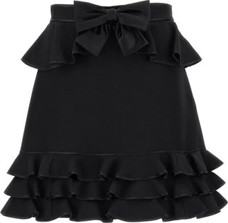 Valentino Crepe Couture Solid Skirt - Dames - Korte rokken - Zwart - S - Katoen - Rokken