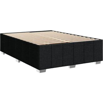 vidaXL Cama Sin Colch&oacute;n Tela Negro 140x190 Cm Vidaxl
