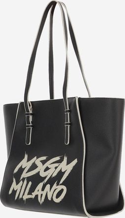 Msgm Girls Shoulder Bag Black Synthetic Leather