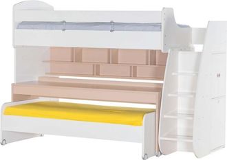 Muemue Litera con escritorio aglomerado blanco 182,7x252x107,8 cm