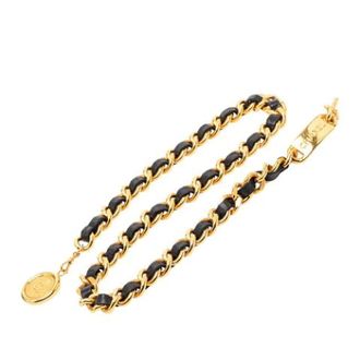 Chanel Pre-owned Belts, female, Multicolor, Size: ONE SIZE Pre-owned Woven Leather Chain Belt