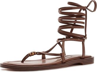Michael Kors Khloe Flat Thong Sandals Womens Sandals Luggage : 6.5 M, Leather