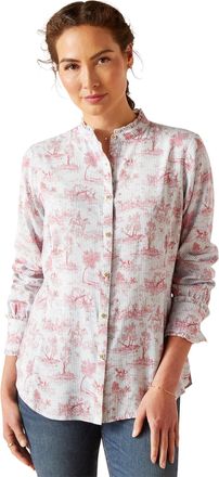Ariat Womens Clarion Blouse Long Sleeve in Toile2, Size Medium, by Ariat