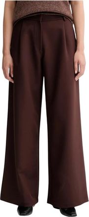Sessun Wijde broek - Dames - Wijde Broeken - Bruin - XS - Polyester - Broeken