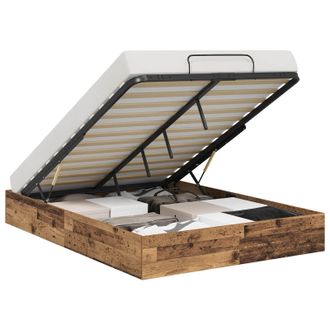 vidaXL Estructura De Cama Ottoman Madera Envejecida 135 X 190 Cm Vidaxl
