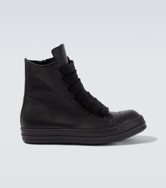 Rick Owens Jumbolace leather high-top sneakers
