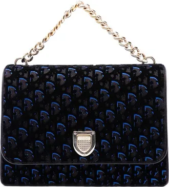 Dior Pre-owned Dior Large Oblique Canvas and Velvet Diorama Flap Ladies SYYL1A62XXG6OWDO