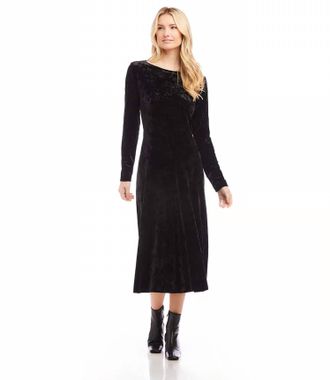 Karen Kane Final Sale Kate Velvet Midi Dress In Black