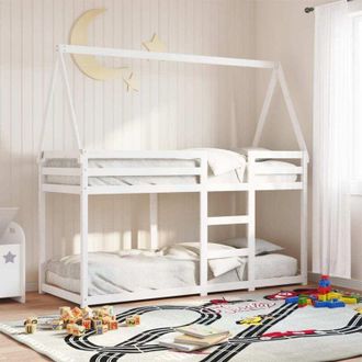 vidaXL Bunk Bed without Mattress White 90x200 cm Solid Wood Pine Vidaxl