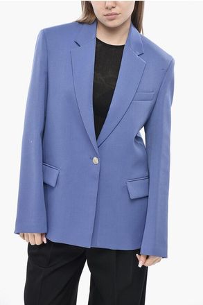 The Attico Oversized Wool Blazer with Flap Pockets size 38