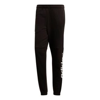 adidas Casual Sports Alphabet Printing Bundle Feet Long Pants Black BQ9090