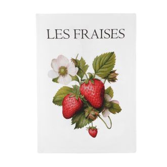 KASANOVA Strofinaccio Fragole 50x70 cm in cotone con scritta