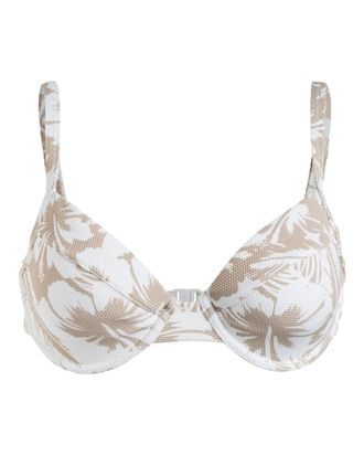 Roxy Triangel-Bikini-Top ROXY Hibiscus, Damen, Gr. XS, Cup B, grau (warm taupe happy hibiscus), Obermaterial:95% Nylon, 5% Elasthan;, Bikini-Oberteile Tria