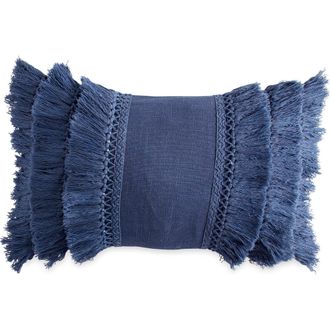 Peri Home Fringe Pillow in Navy at Nordstrom