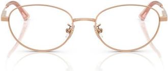 Jimmy Choo London 51mm Oval Optical Glasses in Rose Gold /Demo Lens at Nordstrom