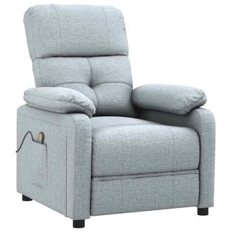 vidaXL Sill&oacute;n De Masaje Tela Gris Claro Vidaxl