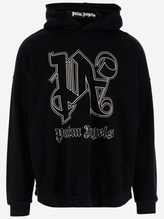 Palm Angels Black Monogram Logo Hoodie