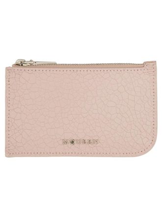 Alexander McQueen Logo Calf Leather Card Case - Pink