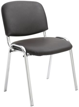 Clp Silla con patas de metal y asiento en Simil cuero Marr&oacute;n