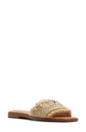 Aldo Aurana Embellished Slide Sandal in Natural at Nordstrom, Size 6.5