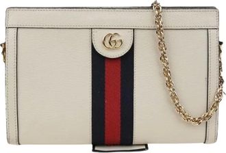 Gucci Pre-owned Mini Bags, female, White, Size: ONE SIZE Pre-owned Ophidia Small Chain Shoulder Crossbody