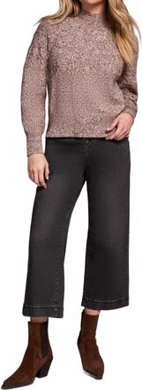 Tribal Two Tone Mock Neck Sweater In Wood