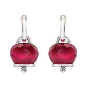 CHANTECLER Oorbellen Et Voil&agrave; Campanelle Zilver - Dames - Oorbellen - Rood - ONE Size - Accessoires