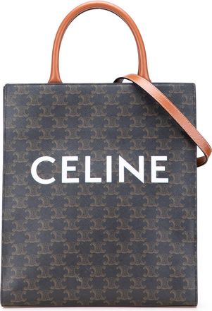 Celine Pre-owned Womens Vertical Cabas Tote Bag Logo - Dark Grey Textile - One Size