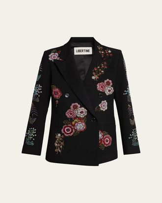 Libertine - Libertine Colette Embellished Double-Breasted Jacket