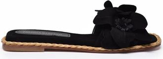 Paloma Barcel&oacute; Suede Slide Sandal - Black