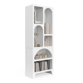 IDMarket Libreria Organica Alesia Con 6 Scomparti In Legno Bianco