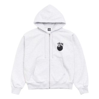 St&uuml;ssy 8 Ball Zip Hoodie Ash Heather 1975103-ASHH