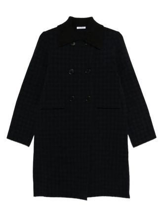 Lebor Gabala check double-breasted coat - Black