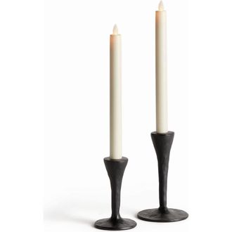 Napa Home & Garden Noah Taper Holders, Set of 2 - Black, Cast Aluminum Design at Nordstrom