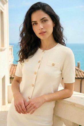 DUSK Buttoned Knit Top